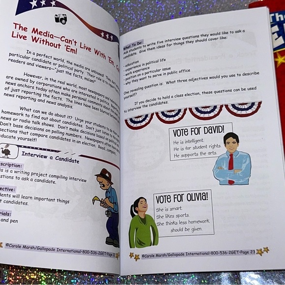 ELECTION Resources Lot of 2 Activity Books and Patriotic Bunting Accents - Picture 13 of 16